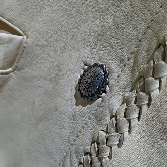 VINTAGE GUESS BY GEORGES MARCIANO RED SKY YELLOW LEATHER COAT SIZE MEDIUM - Picture 8 of 16